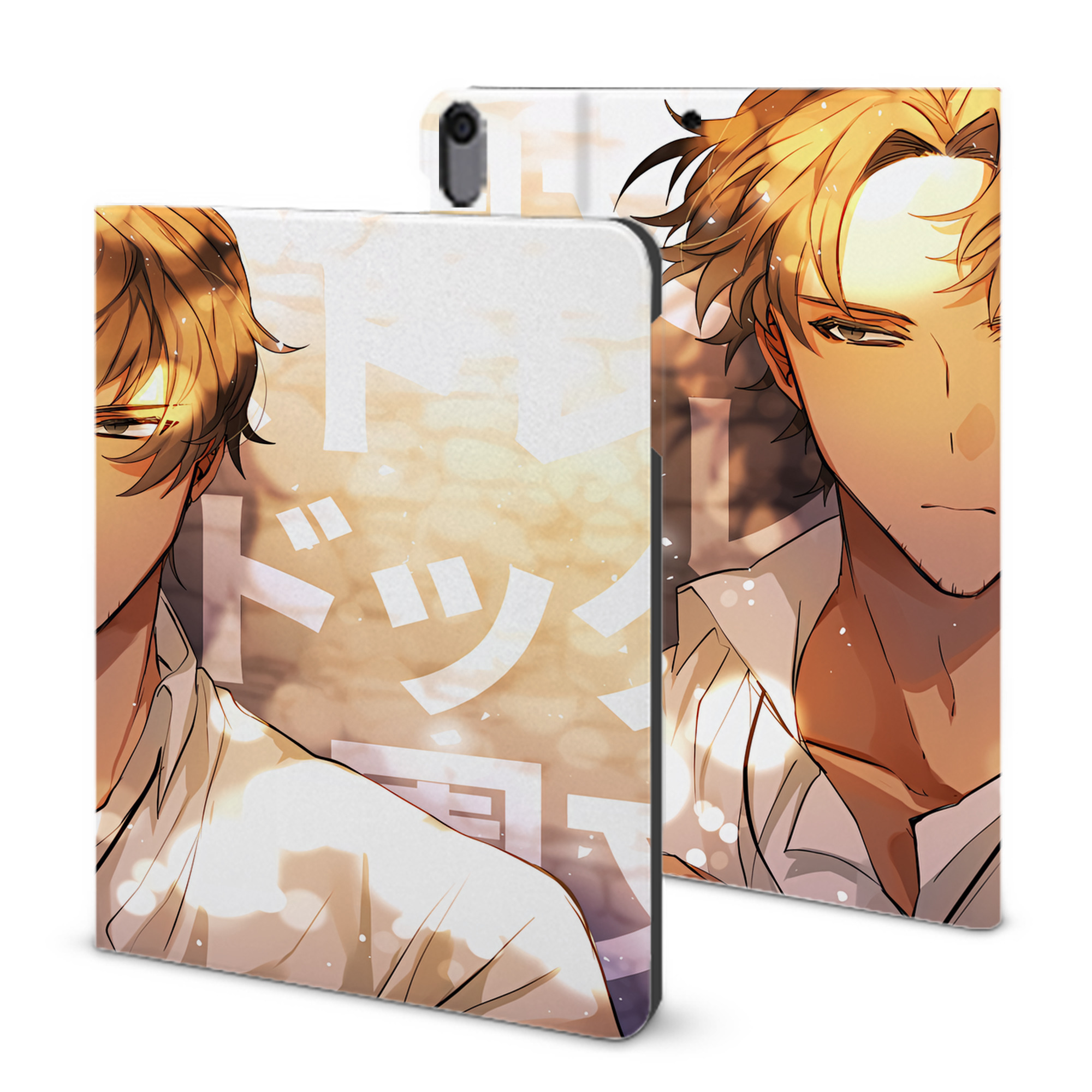 （画像用） 文豪ストレイドッグス Bungo Stray Dogs IPad ケース ブック型 PUレザー TPU 耐衝撃 軽量 薄型 ペン収納なし 全面保護 IPad 各モデル対応